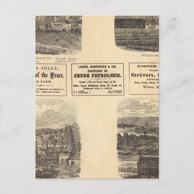 Ölfelder, Wohnsitz Postkarte (Vorderseite)