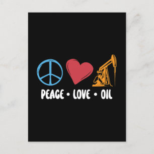 Ölfield-Mitarbeiter Peace Liebe Oil Rig Worker Feiertagspostkarte