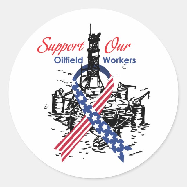 ölfield_support runder aufkleber (Vorderseite)
