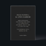 Olga Black Modern Wedding Einladung<br><div class="desc">Moderne Hochzeitseinladungen mit einem sauberen und einfachen Design mit kühnen Schriftart.</div>
