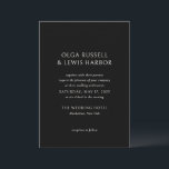 Olga Black Modern Wedding Einladung<br><div class="desc">Moderne Hochzeitseinladungen mit einem sauberen und einfachen Design mit kühnen Schriftart.</div>