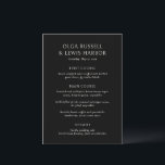 Olga Black Modern Wedding Menükarte<br><div class="desc">Moderne Hochzeitsmenüs mit einem sauberen und schlichten Design mit kühnen Schriftart.</div>