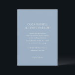 Olga Dusty Blue Modern Wedding Einladung<br><div class="desc">Moderne Hochzeitseinladungen mit einem sauberen und einfachen Design mit kühnen Schriftart.</div>