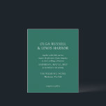 Olga Emerald Green Modern Wedding Einladung<br><div class="desc">Moderne Hochzeitseinladungen mit einem sauberen und einfachen Design mit kühnen Schriftart.</div>