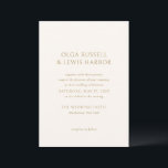 Olga Ivory und Gold Moderne Hochzeit Einladung<br><div class="desc">Moderne Hochzeitseinladungen mit einem sauberen und einfachen Design mit kühnen Schriftart.</div>
