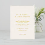 Olga Ivory und Gold Moderne Hochzeit Folieneinladung<br><div class="desc">Moderne Hochzeitseinladungen mit einem sauberen und einfachen Design mit kühnen Schriftart.</div>