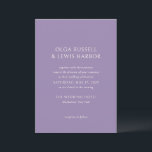 Olga Lila Moderne Hochzeit Einladung<br><div class="desc">Moderne Hochzeitseinladungen mit einem sauberen und einfachen Design mit kühnen Schriftart.</div>