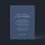 Olga Navy und Cream Modern Wedding Einladung<br><div class="desc">Moderne Hochzeitseinladungen mit einem sauberen und einfachen Design mit kühnen Schriftart.</div>