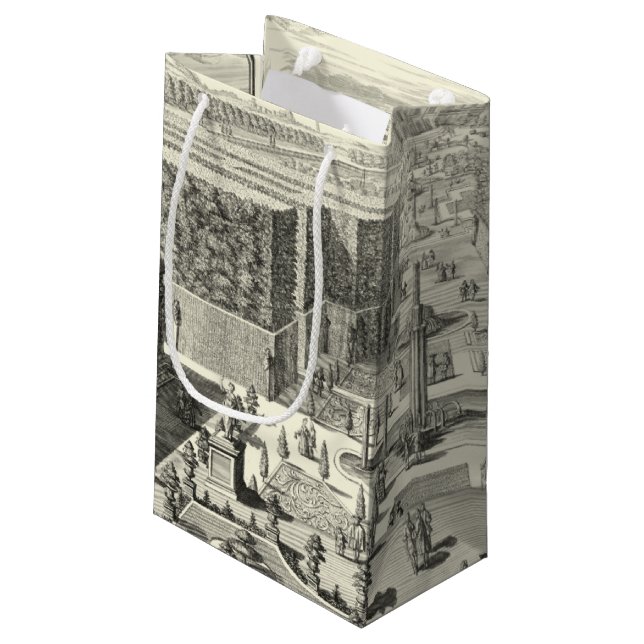 Ölgemälde am Garten von Versailles Kleine Geschenktüte (Rückseite Schrägansicht)