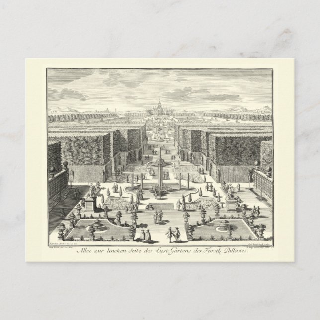 Ölgemälde am Garten von Versailles Postkarte (Vorderseite)