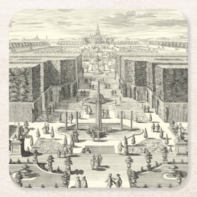 Ölgemälde am Garten von Versailles Rechteckiger Pappuntersetzer (Vorderseite)