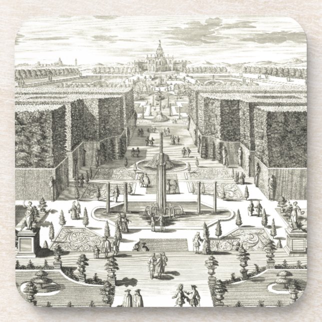 Ölgemälde am Garten von Versailles Untersetzer (Vorderseite)