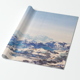 Ölgemälde auf Leinwand Sicht auf die schneebedeckt Geschenkpapier