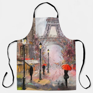 Ölgemälde auf Leinwand, Straßenansicht von Paris.  Schürze