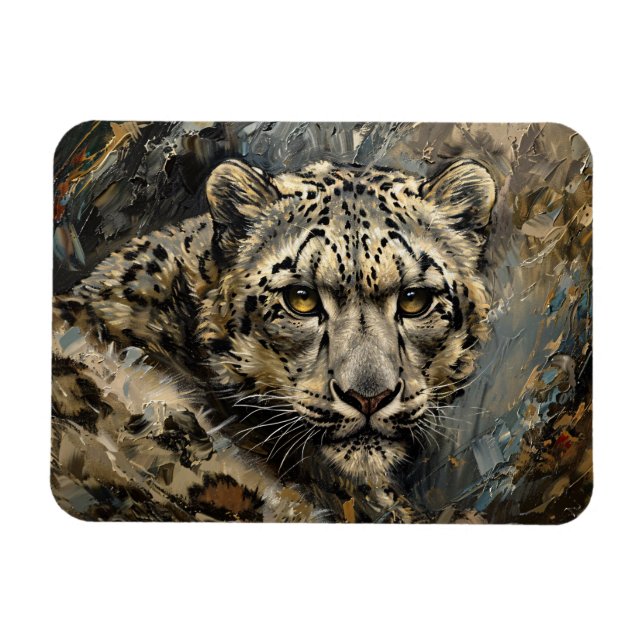 Ölgemälde aus Snow Leopard Magnet (Horizontal)