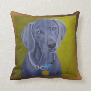 Ölgemälde Bentleys (Weimaraner) ~Camille Babusik Kissen