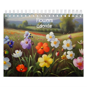Ölgemälde Blumen Kalender