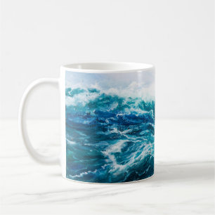  Ölgemälde, die Wellen im Ozean oder auf dem Meer  Kaffeetasse