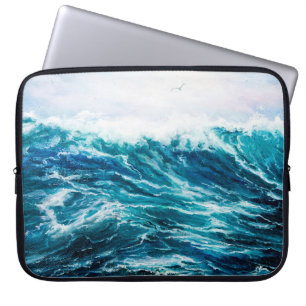 Ölgemälde, die Wellen im Ozean oder auf dem Meer Laptopschutzhülle