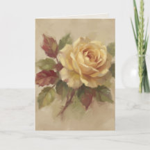 "Ölgemälde einer einzelnen Rose" Grußkarte