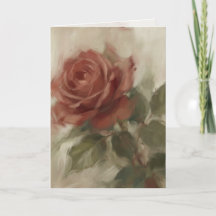 "Ölgemälde einer einzelnen Rose" Grußkarte