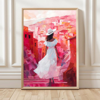 Ölgemälde einer Frau Impasto-Druck, Frauenplakat Poster