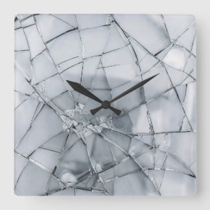 Ölgemälde einer zerbrochenen Glasoberfläche (Stil Quadratische Wanduhr