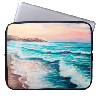 Ölgemälde eines schönen lila Sonnenuntergangs über Laptopschutzhülle