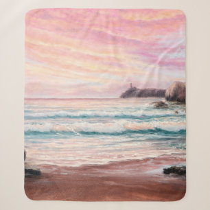 Ölgemälde eines schönen lila Sonnenuntergangs über Sherpadecke