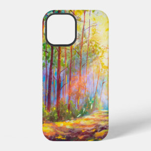 Ölgemälde herrlicher Wald im Herbst, landschaftlic iPhone 12 Hülle