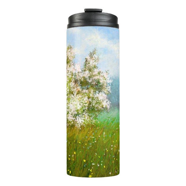 Ölgemälde, Landschaft, Blume auf dem Gebiet Thermosbecher (Vorderseite)