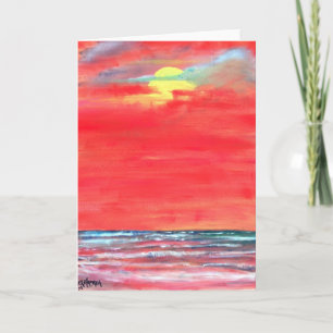 Ölgemälde-Meerblickstrandkunst-Grußkarte Karte