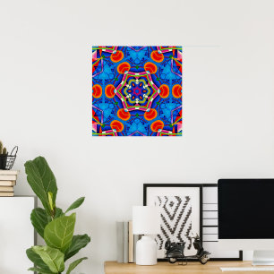 Ölgemälde mehrfarbiges Kaleidoskop  Poster
