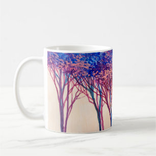 Ölgemälde mit bunten Bäumen. Abstraktes Bild von f Kaffeetasse