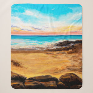 Ölgemälde mit schönem goldenem Sonnenuntergang üb Sherpadecke