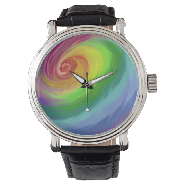 Ölgemälde Regenbogenspalte Armbanduhr (Vorderseite)