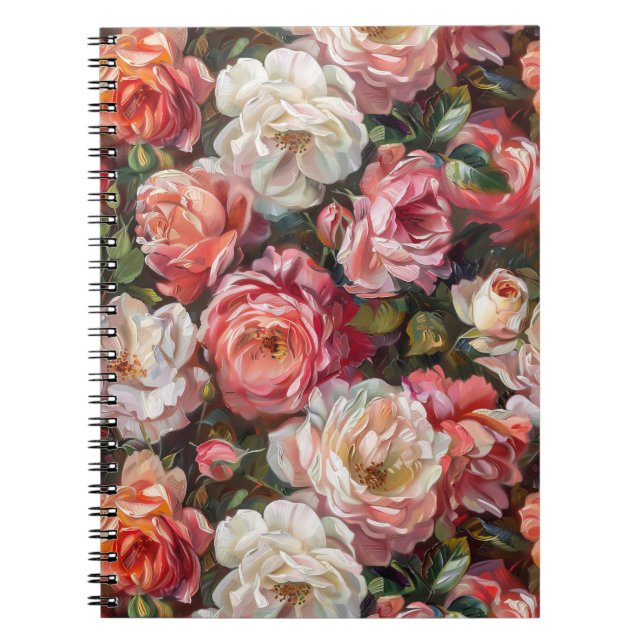 Ölgemälde Rose Blooms Notebook Notizblock (Vorderseite)