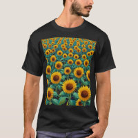 Ölgemälde. Sonnenblumenfeld. Moderne Kunst