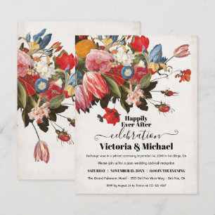 Ölgemälde Stillleben Blütenzeit Hochzeit RSVP Karte