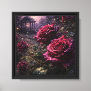 Ölgemälde 'Velvet Rose Garden Twilight'  Leinwanddruck