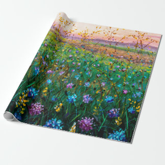 Ölgemälde von Blumen, schöne Feldblumen Geschenkpapier