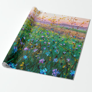 Ölgemälde von Blumen, schöne Feldblumen Geschenkpapier