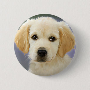 Ölgemälde von Labrador Retriever Welpe Button