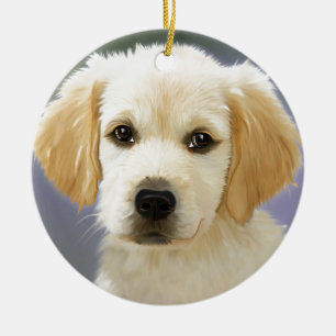 Ölgemälde von Labrador Retriever Welpe Keramikornament