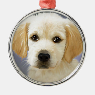 Ölgemälde von Labrador Retriever Welpe Ornament Aus Metall