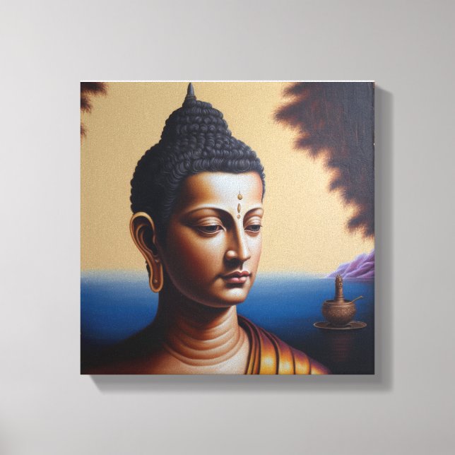Ölgemälde von Lord Buddha Leinwanddruck (Vorderseite)