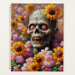 Ölgemälde von Zombie im Halloween-Blume Planer