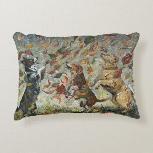 Ölgemälde Whimsical Golden Retriever Hunde im Herb Dekokissen