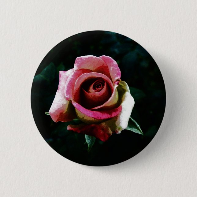Ölgemalte Rose Button (Vorderseite)