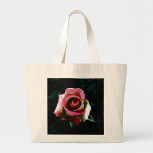 Ölgemalte Rose Jumbo Stoffbeutel